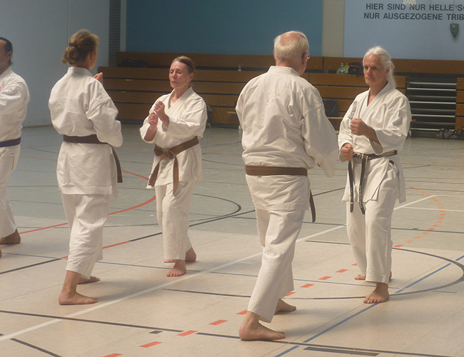 Senioren im Karate Training